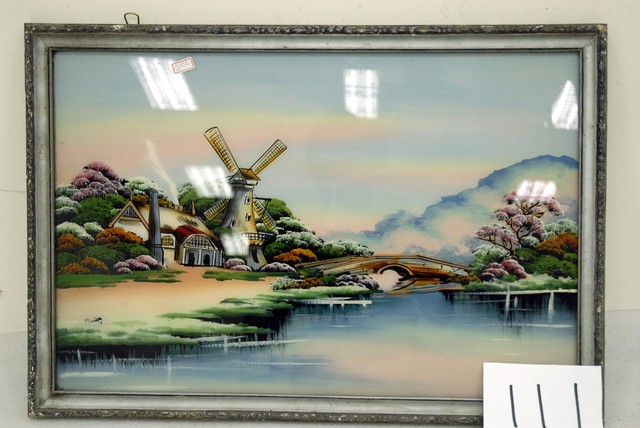 風車小橋玻璃畫 (共4張)