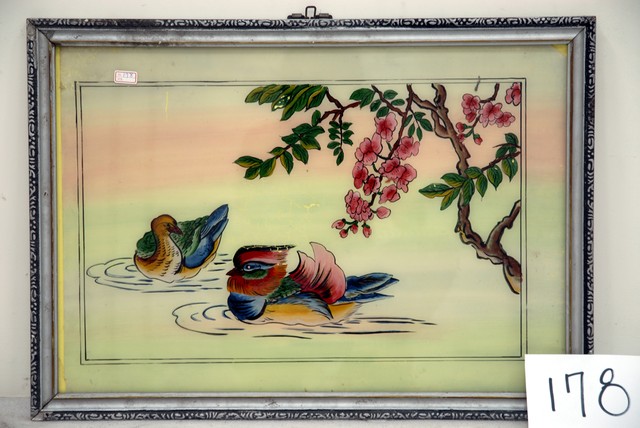 鴛鴦戲水玻璃畫 (共4張)