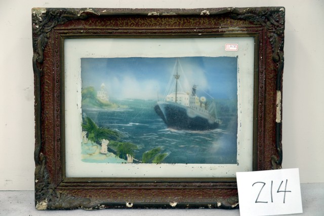 大船入港玻璃畫 (共4張)