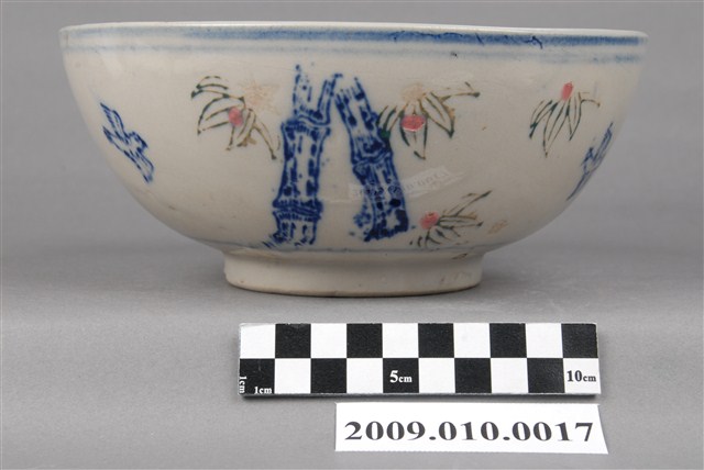 竹鳥印花紋碗 (共4張)