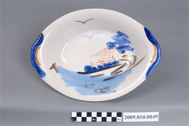 彩繪海景圖橢圓碗 (共4張)