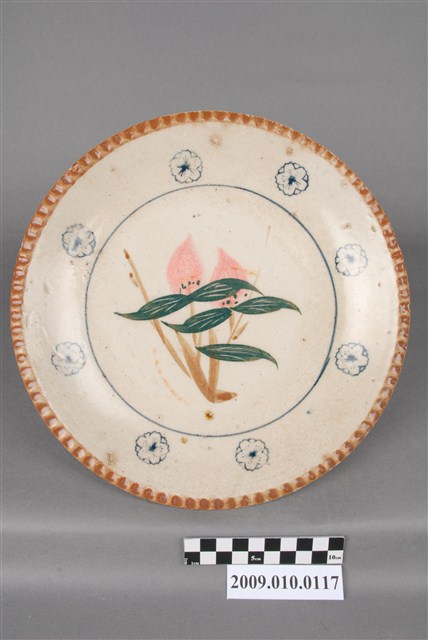 釉下多彩花卉紋盤 (共4張)