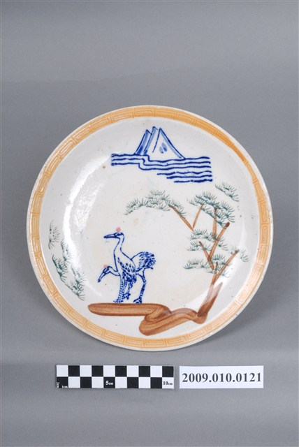 印繪閃光釉鶴紋圓盤 (共4張)