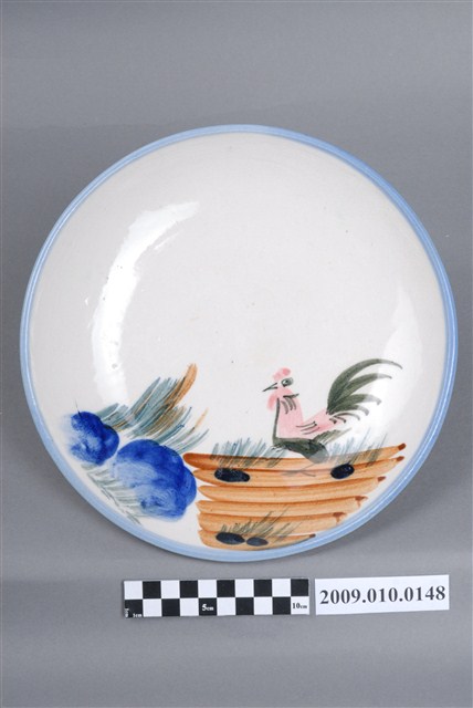 手繪彩釉雞紋圓盤 (共4張)