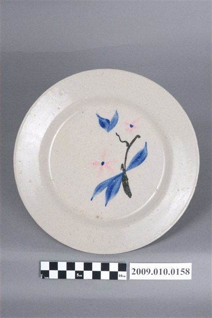 手繪粉紅釉花卉紋圓盤 (共4張)