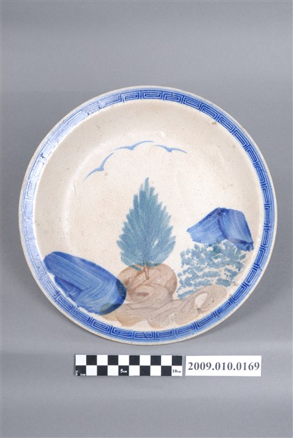 彩繪山水紋圓盤 (共4張)