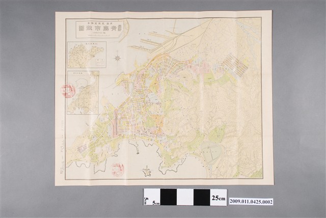 文英堂編纂〈一萬六千八百分一最新青島市街圖〉 (共2張)