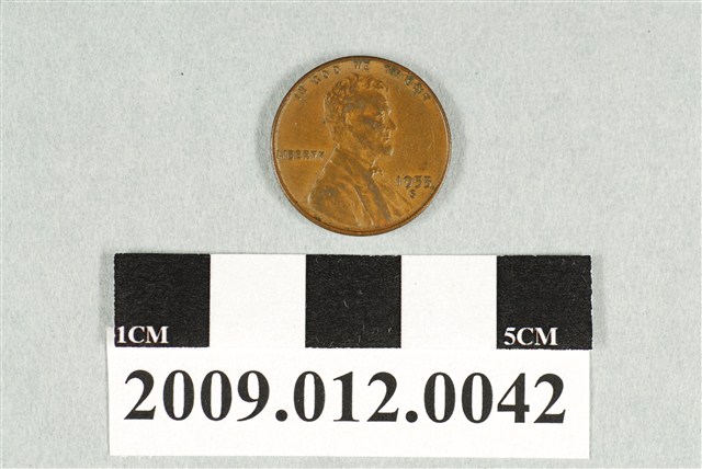 1955年美國鑄幣局發行美國壹分硬幣 (共2張)