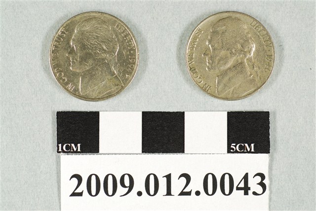 1946年和1994年美國鑄幣局發行美國伍分硬幣 (共2張)