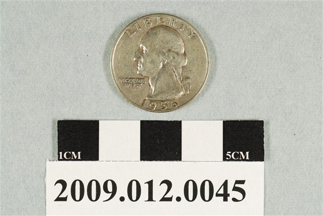 1956年美國鑄幣局發行美國貳拾伍分硬幣 (共2張)