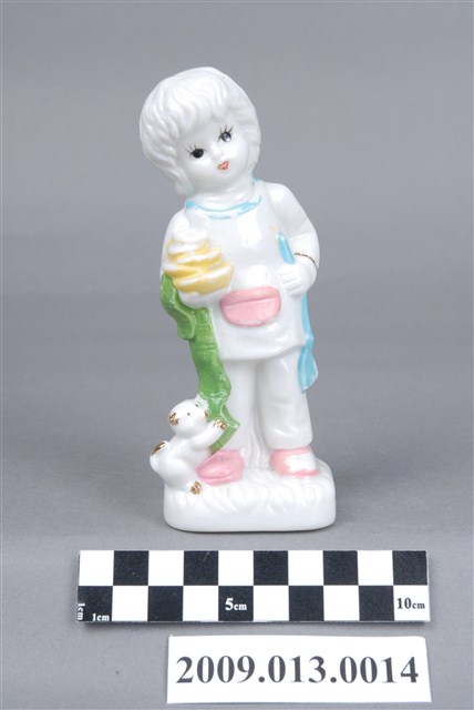 彩繪烹飪女孩與小狗陶瓷玩偶 (共5張)