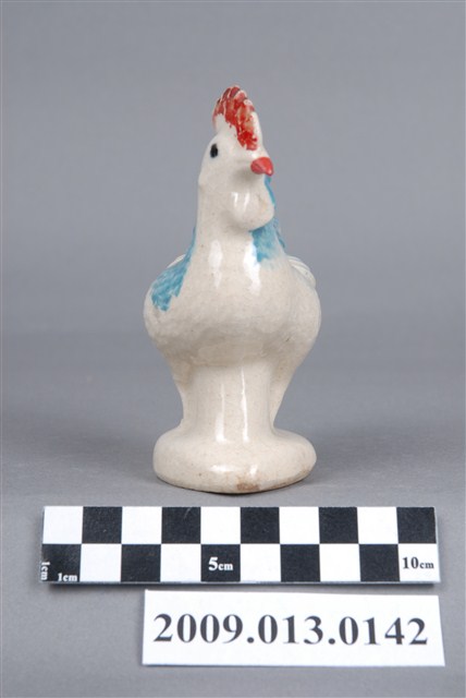 臺灣鶯歌窯白瓷彩繪公雞造型裝飾陶瓷 (共5張)