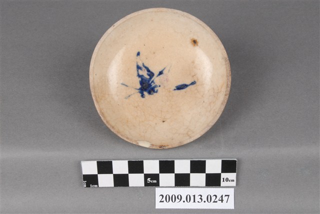 青花橡皮章印花蝴蝶紋碟 (共4張)