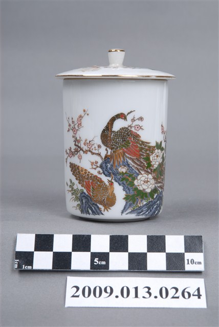 轉印孔雀庭園紋蓋杯 (共11張)