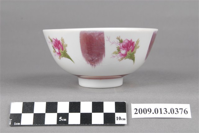 白瓷彩釉轉印玫瑰花紋碗 (共8張)