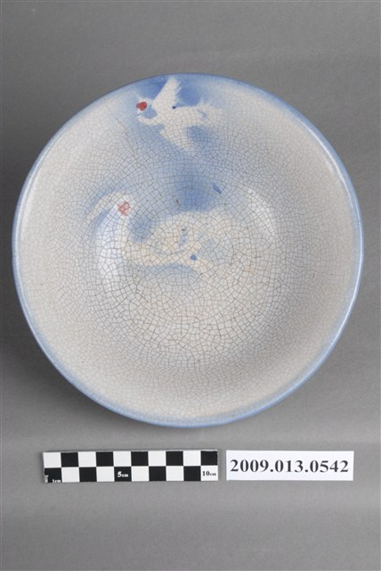 噴釉青花雙鶴紋碗 (共7張)