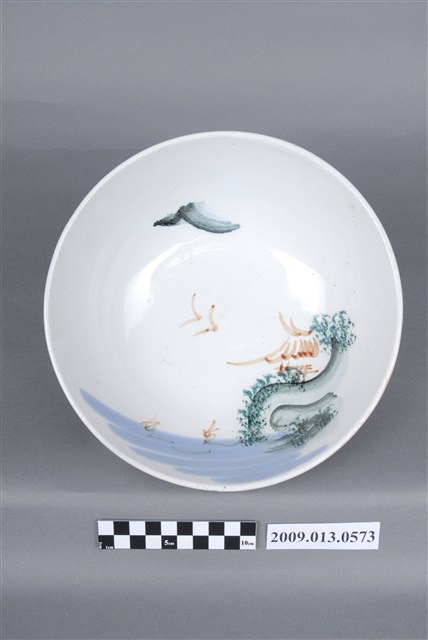 福祿壽彩繪山水紋碗 (共12張)