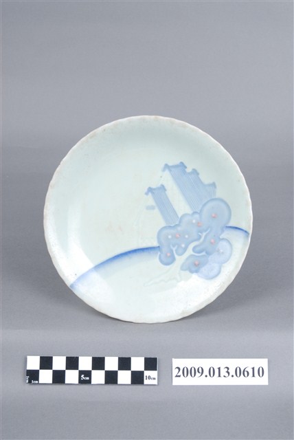 淺浮雕加釉下彩繪風景紋盤 (共4張)