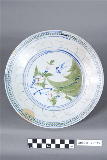 釉下彩繪桃花飛燕紋盤 (共4張)