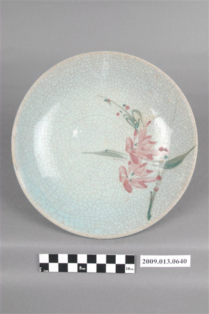 釉下多彩手繪花卉紋盤 (共4張)