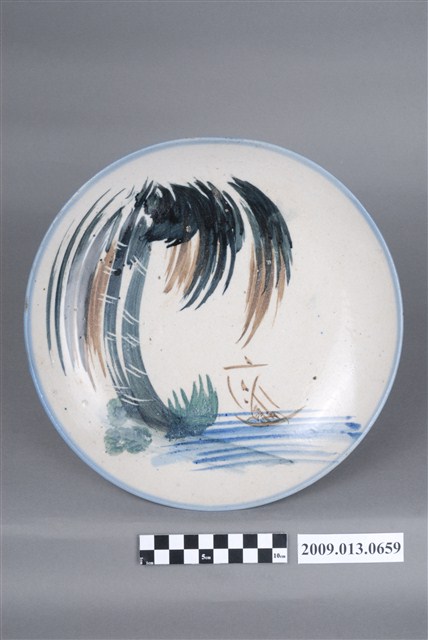 釉下多彩海濱風光大盤 (共4張)