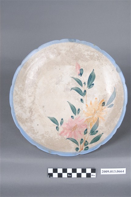 釉下多彩花卉紋盤 (共4張)