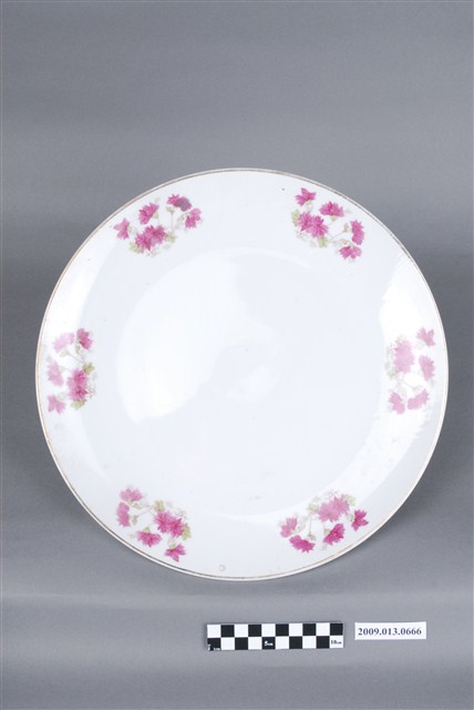 白瓷彩釉印花花卉紋「大同」款圓盤 (共11張)