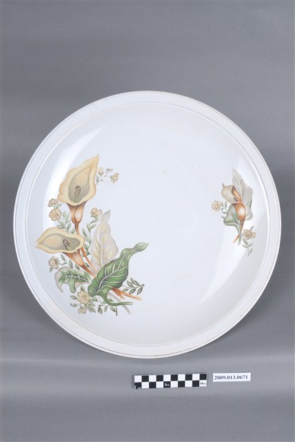 釉上彩轉寫紙貼花海芋紋大盤 (共4張)