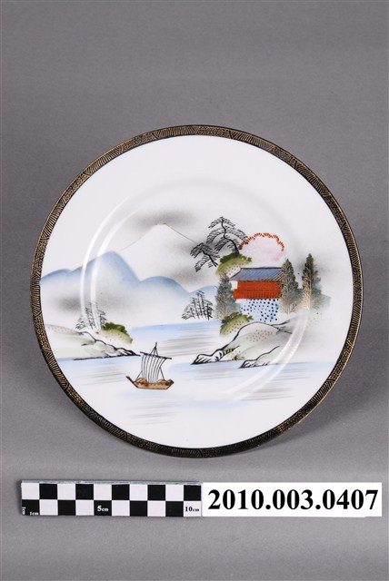 彩繪山水小舟圓盤 (共8張)