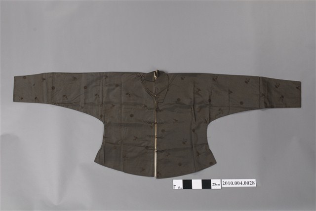 灰綠絲質緹花對襟男外褂 (共8張)