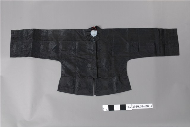 黑色絲質緹花對襟男外褂 (共8張)