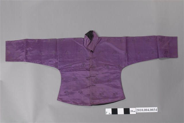 紫色絲質緹花對襟男外褂 (共8張)