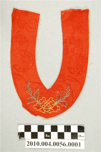 橘紅絲質盤金釘線繡花鞋面 (共2張)