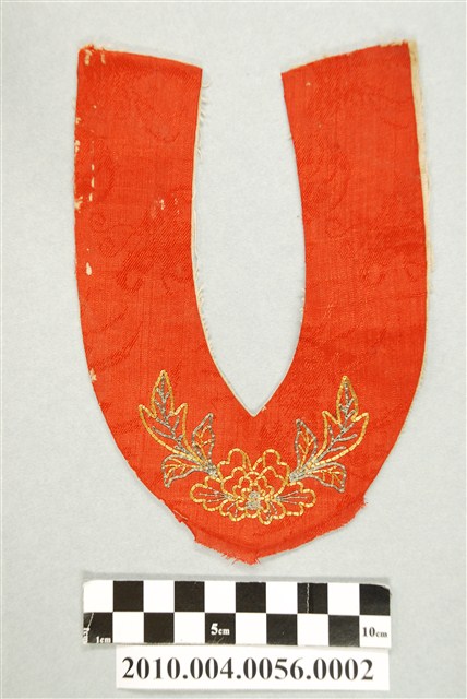 橘紅絲質盤金釘線繡花鞋面 (共2張)