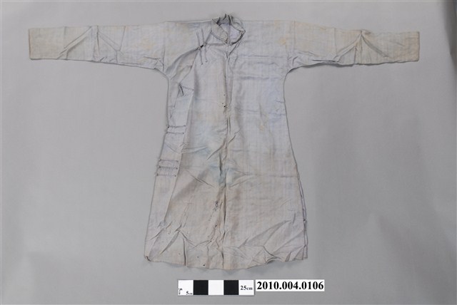 淺藍棉質大襟男長袍 (共6張)