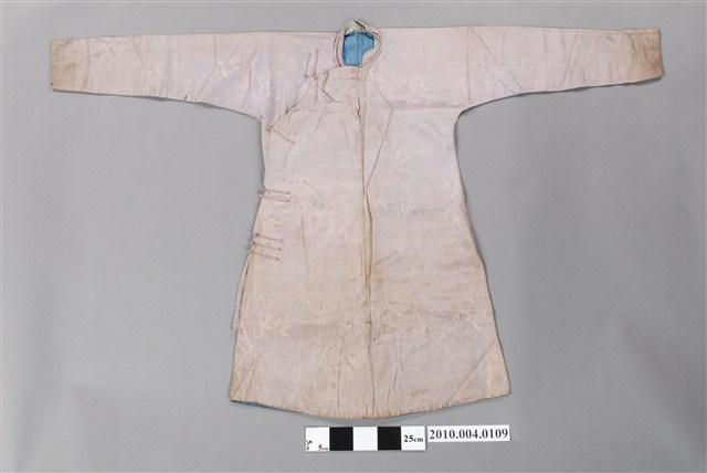 粉紫絲質緹花大襟男長袍 (共6張)