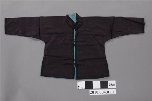 玄色絲質緹花對襟男外褂 (共7張)