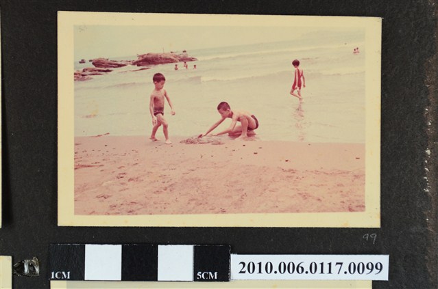 二位男童在沙灘玩耍的照片 (共1張)