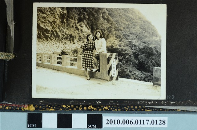 兩位女子依靠在路橋欄杆合影之照片 (共1張)