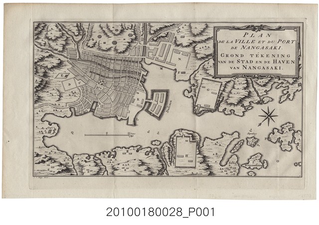 Nicolas Bellin〈長崎港市地圖〉 (共2張)