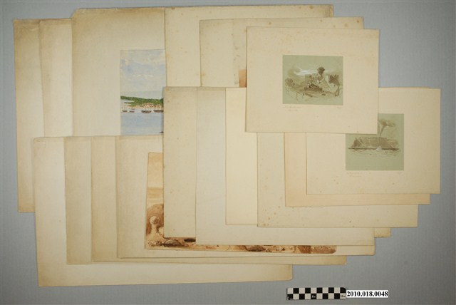Cuthbert Collingwood亞洲探險臺灣風土手繪圖 (共2張)