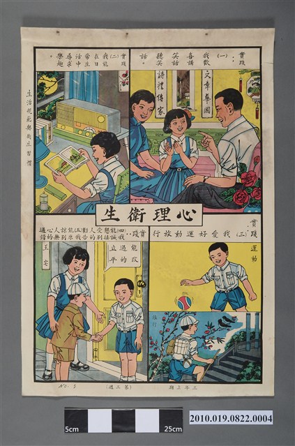 國民學校三年級上學期公民與道德課程教學掛圖〈心理衛生〉 (共2張)