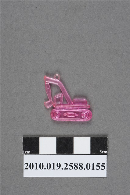 粉紅色挖土機造型尪仔標 (共2張)
