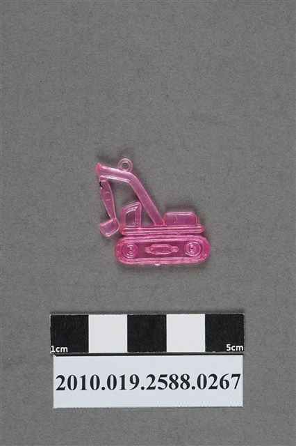 粉紅色挖土機造型尪仔標 (共2張)