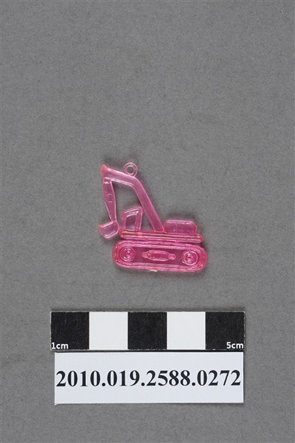 粉紅色挖土機造型尪仔標 (共2張)