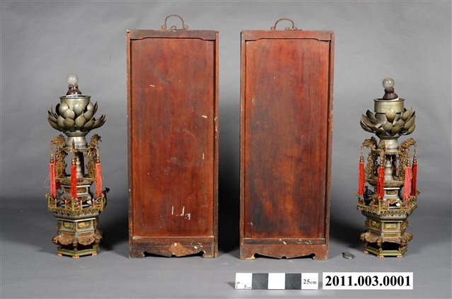 錫製紅柑燈1對含木箱 (共6張)