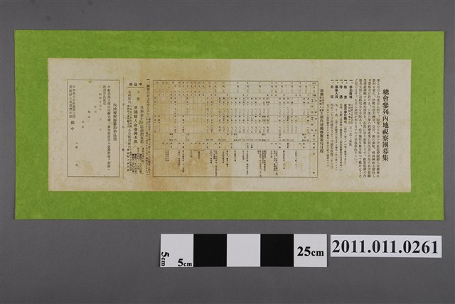 昭和15年日本赤十字社臺灣支部愛國婦人會臺灣本部總會參列內地視察團募集單 (共2張)