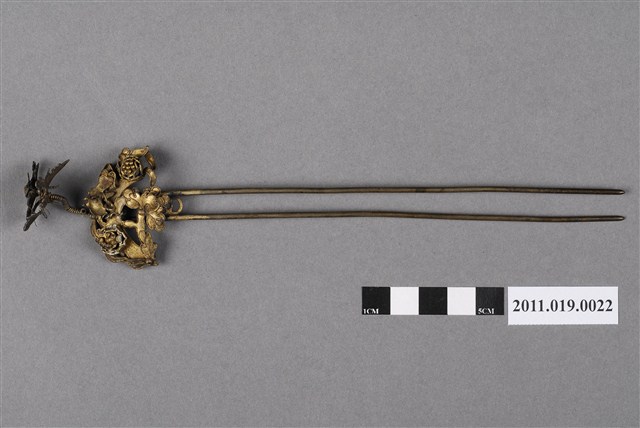 點翠蝴蝶花葉紋釵 (共8張)