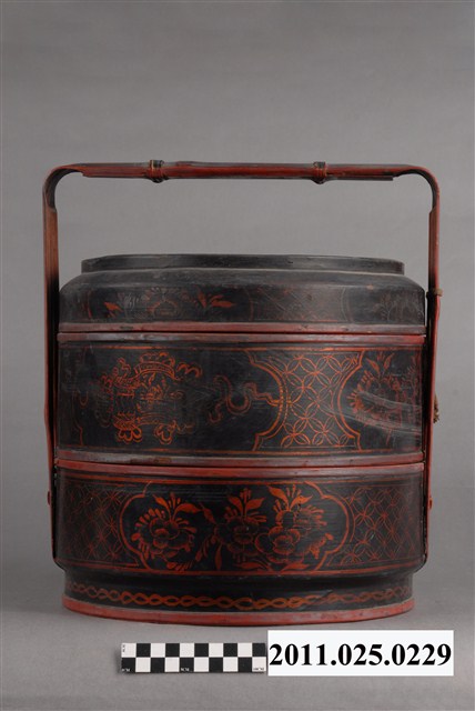 朱黑雙色漆雙層禮籃 (共9張)