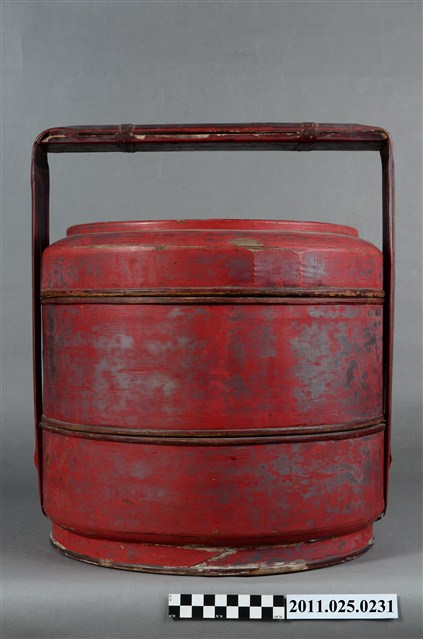 朱漆木製雙層禮籃 (共10張)